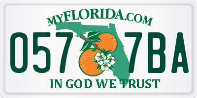 FL license plate 0577BA