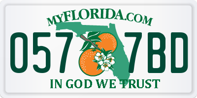 FL license plate 0577BD