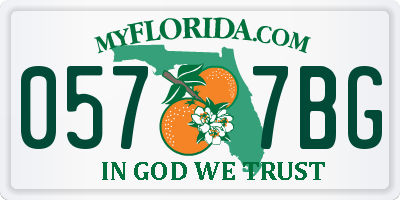 FL license plate 0577BG