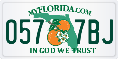 FL license plate 0577BJ