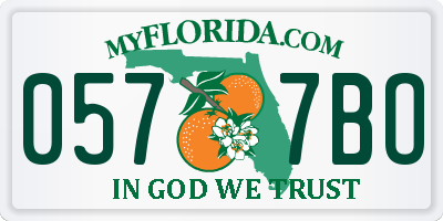 FL license plate 0577BO