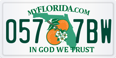 FL license plate 0577BW
