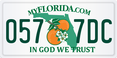 FL license plate 0577DC