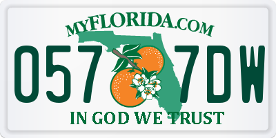 FL license plate 0577DW