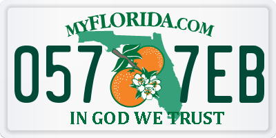 FL license plate 0577EB