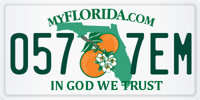 FL license plate 0577EM