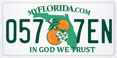 FL license plate 0577EN