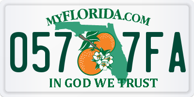 FL license plate 0577FA
