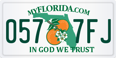 FL license plate 0577FJ