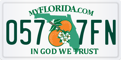FL license plate 0577FN