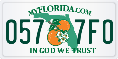 FL license plate 0577FO