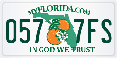 FL license plate 0577FS