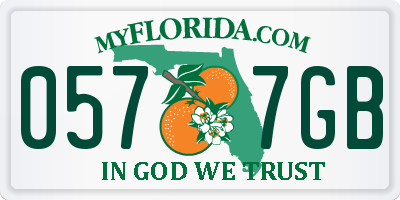 FL license plate 0577GB