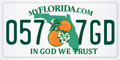 FL license plate 0577GD