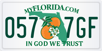 FL license plate 0577GF