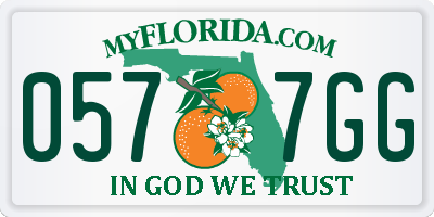 FL license plate 0577GG
