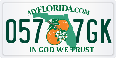 FL license plate 0577GK