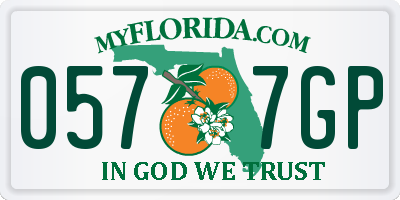 FL license plate 0577GP