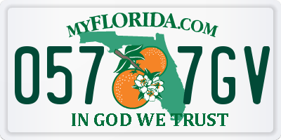 FL license plate 0577GV