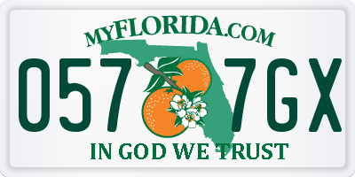 FL license plate 0577GX