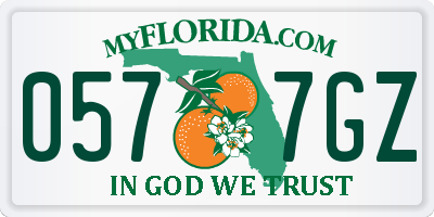 FL license plate 0577GZ