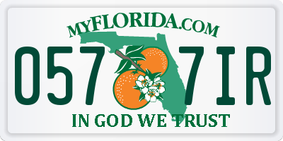 FL license plate 0577IR