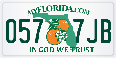 FL license plate 0577JB