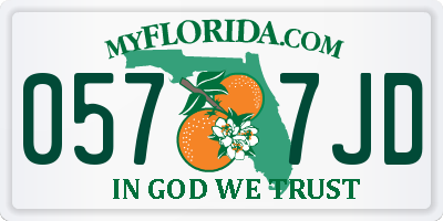 FL license plate 0577JD