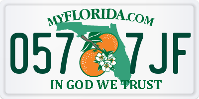FL license plate 0577JF
