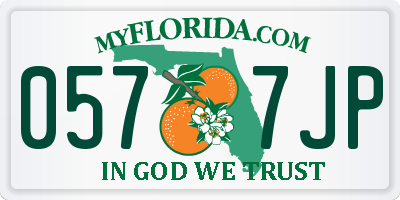 FL license plate 0577JP