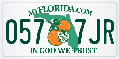 FL license plate 0577JR