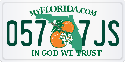 FL license plate 0577JS