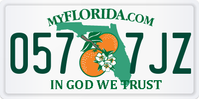 FL license plate 0577JZ