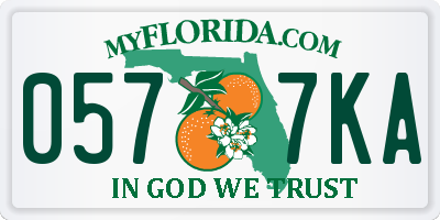 FL license plate 0577KA