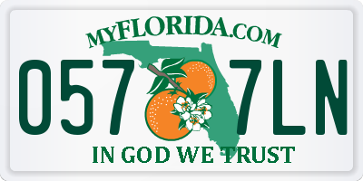 FL license plate 0577LN