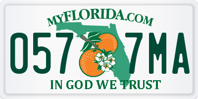 FL license plate 0577MA