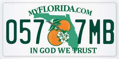FL license plate 0577MB