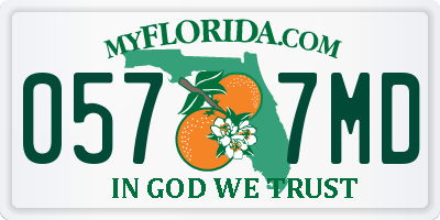 FL license plate 0577MD