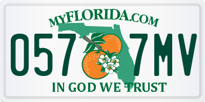 FL license plate 0577MV