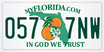 FL license plate 0577NW