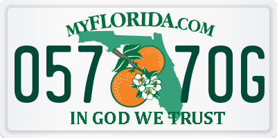 FL license plate 0577OG