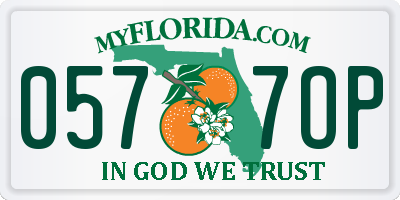 FL license plate 0577OP