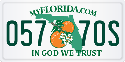 FL license plate 0577OS