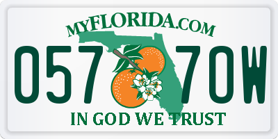 FL license plate 0577OW