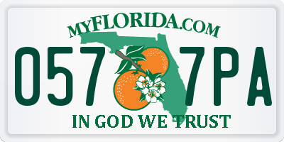 FL license plate 0577PA