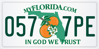 FL license plate 0577PE