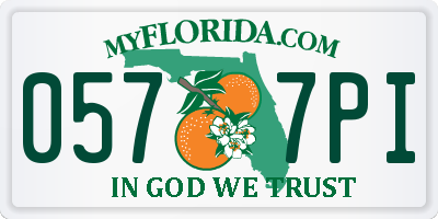 FL license plate 0577PI
