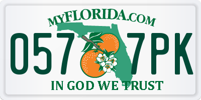 FL license plate 0577PK