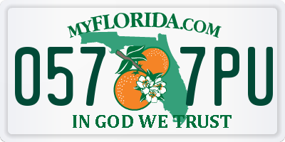 FL license plate 0577PU