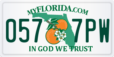 FL license plate 0577PW